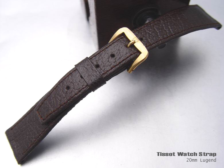 (TISS-LE20-032) 20mm Authentic Tissot Dark Brown Mat Leather Watch Strap