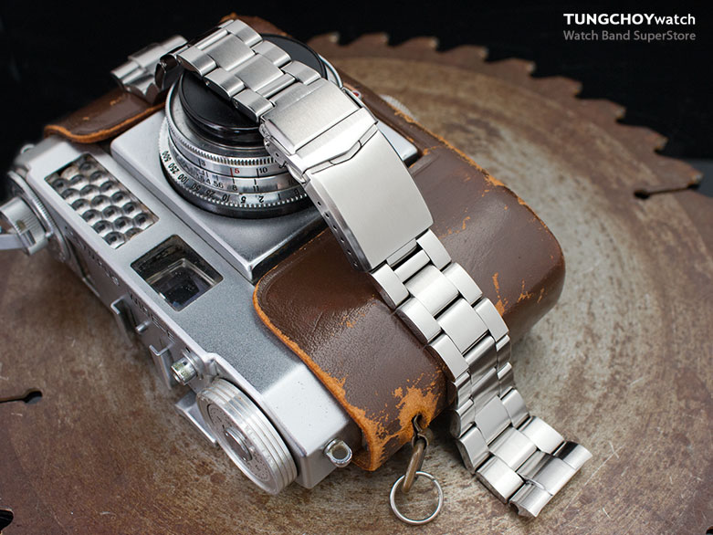 22mm Super 3D Oyster 316L Stainless Steel Watch Bracelet for Seiko New Turtles SRP777, V-Clasp Brushed